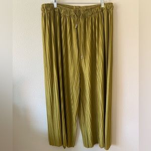 RIOT GIRL MUSTARD GREEN WIDE LEG PANST